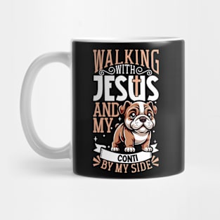 Jesus and dog - Continental Bulldog Mug